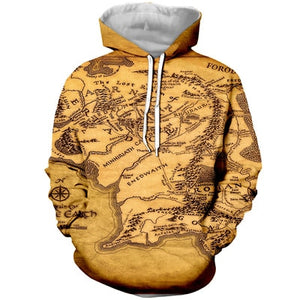 LOTR Middle Earth Map Hoodie